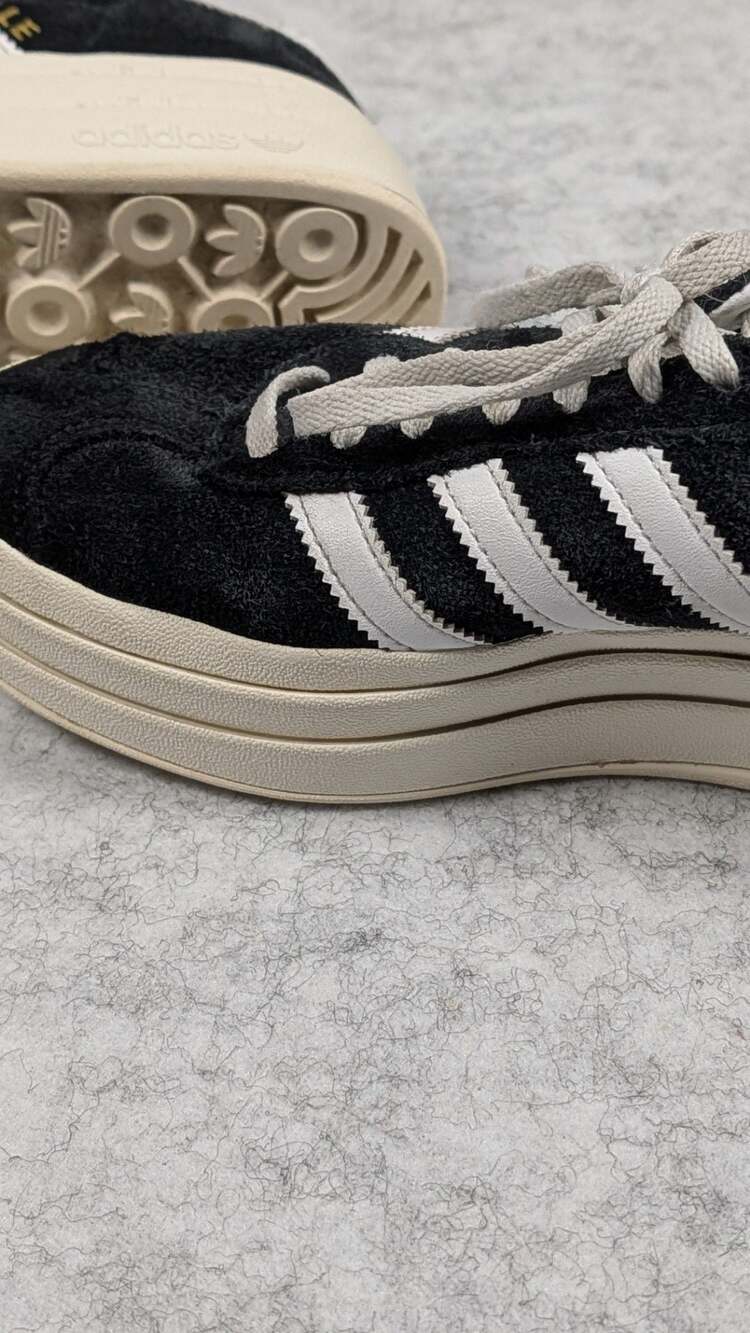 Adidas Gazelle Bold Core Black White Athletic Sneakers 6.5 - Picture 11 of 13
